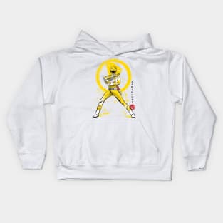 Yelow Ranger sumi e Kids Hoodie